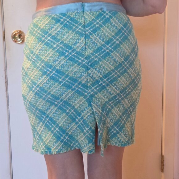 Free People Green Blue Pencil Skirt - Picture 2 of 3